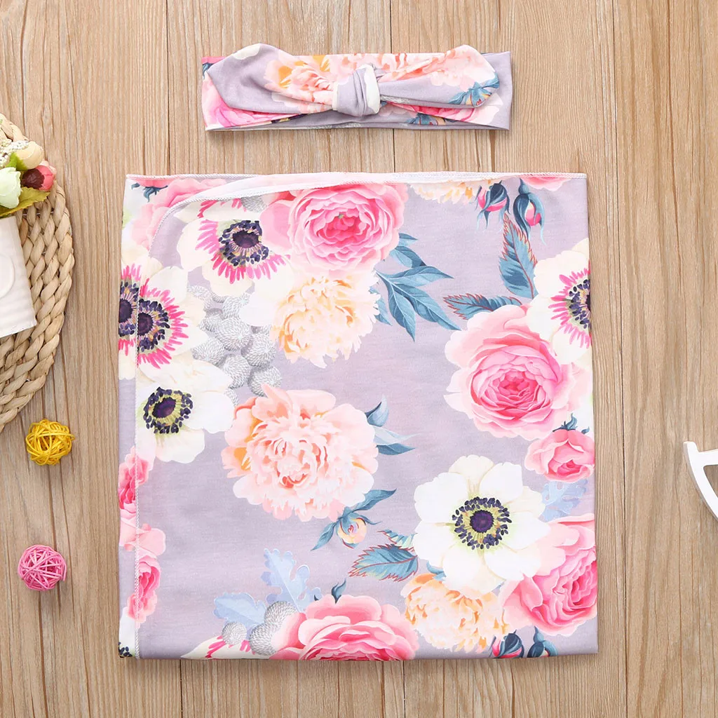 Для малышей с цветочным узором пеленка Одеяло для мальчиков и девочек ясельного