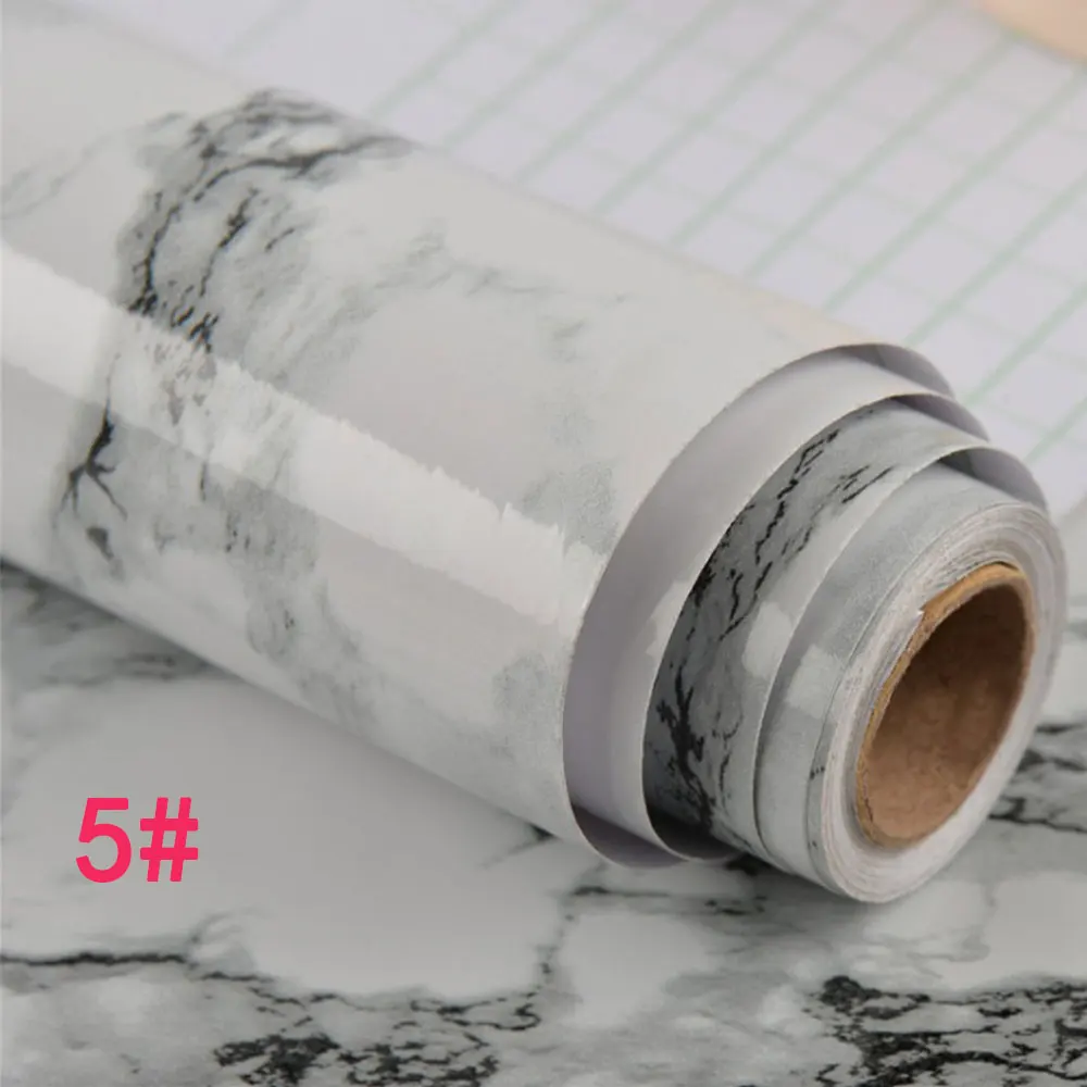 Style 5 Thickened waterproof self-adhesive wallpaper marble sticker oil proof high temperature resistant kitchen furniture decoration - Цвет: Style 5