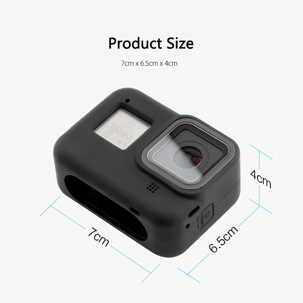 Vamson силиконовый защитный чехол для GoPro Hero 8 черный пыленепроницаемый аксессуары