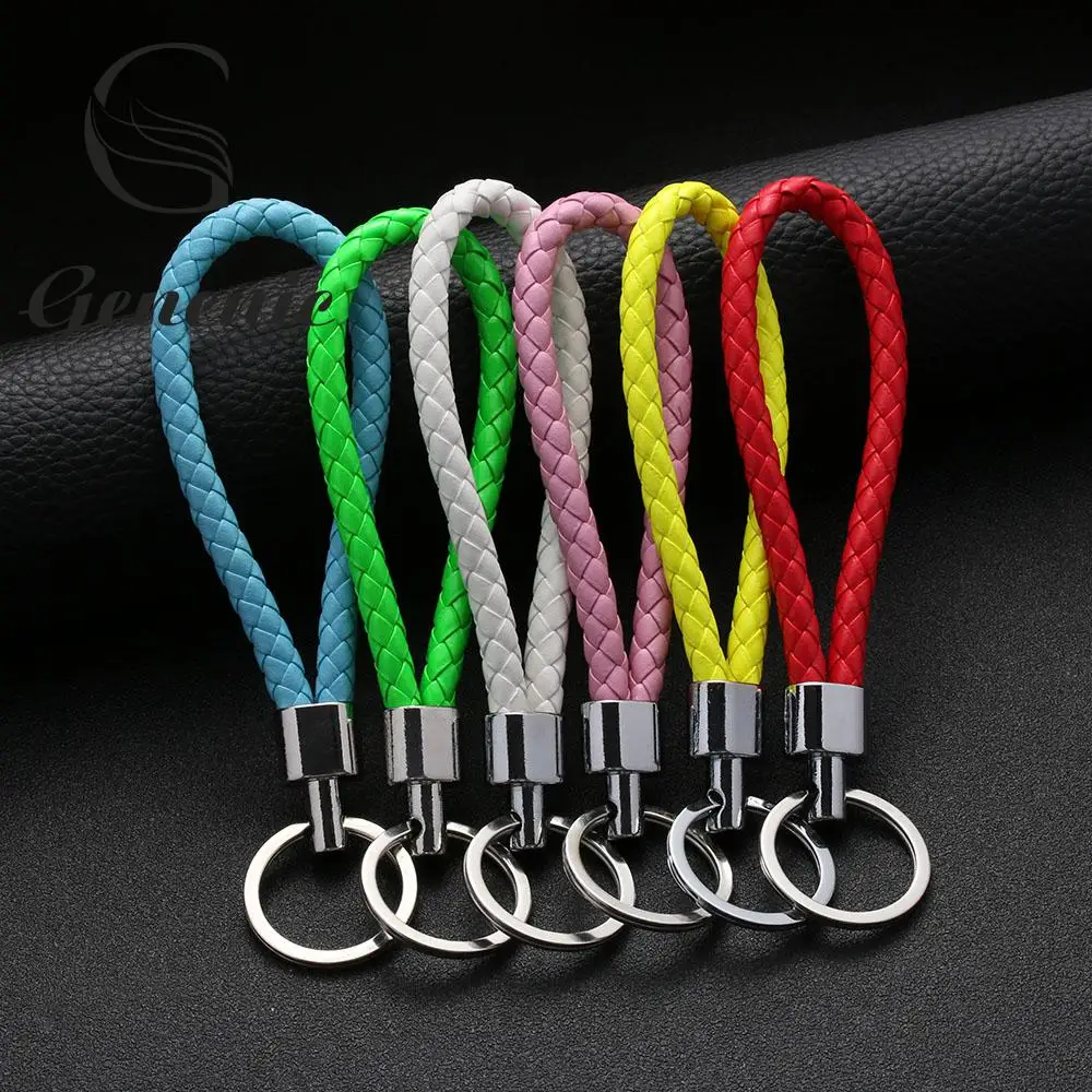 Брелок унисекс из плетеной кожи 1 шт. новый модный брелок для ключей