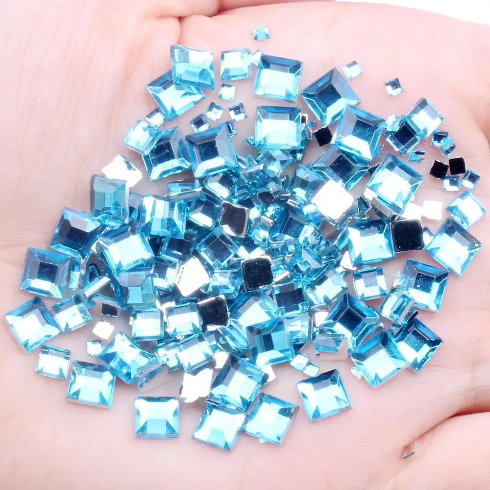 14 aquamarine Стразы для ногтей с плоской задней стороной 2 мм 4 мм 6 мм смешанные размеры 4 г около 180 шт для рукоделия Скрапбукинг Сделай Сам одежда для украшения ногтей - Цвет: 14 aquamarine