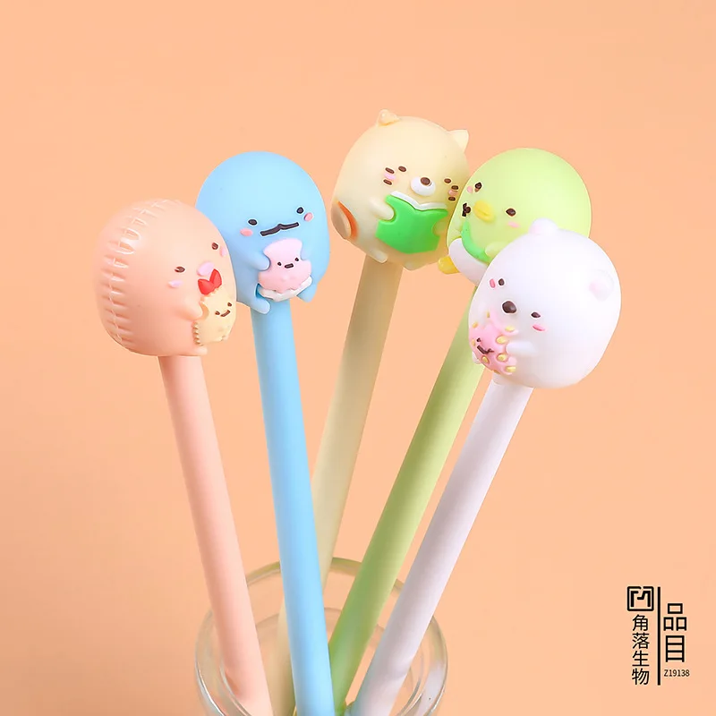 0 5 мм розовый зеленый голубой цвет Sumikko Gurashi гель черные чернила для ручки