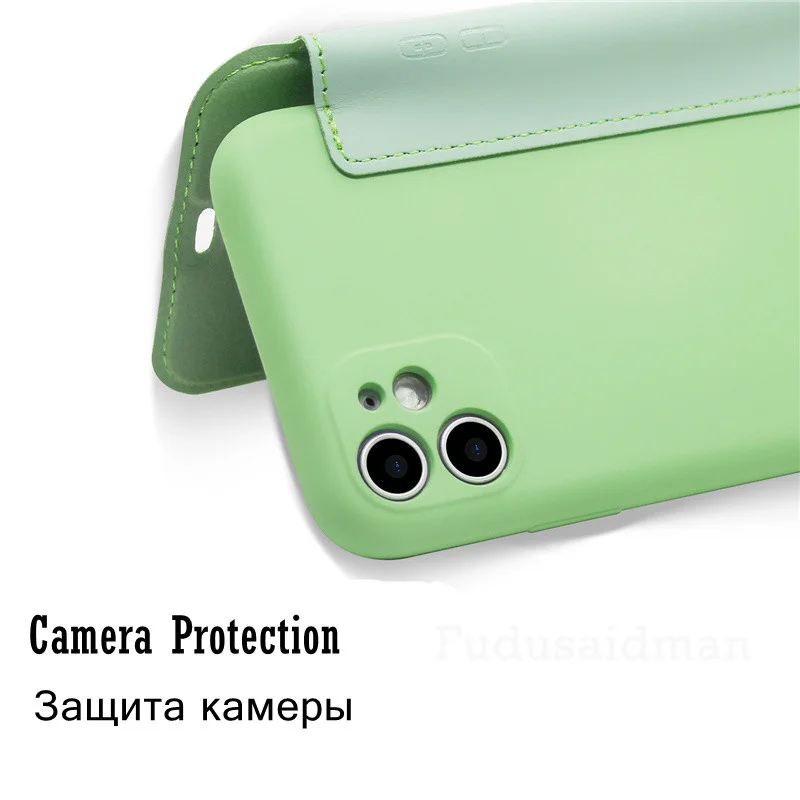 Оригинальный флип-чехол из жидкого силикона для iPhone XR XS Max X 8 7 Plus 11 Pro 12 Mini SE 2020