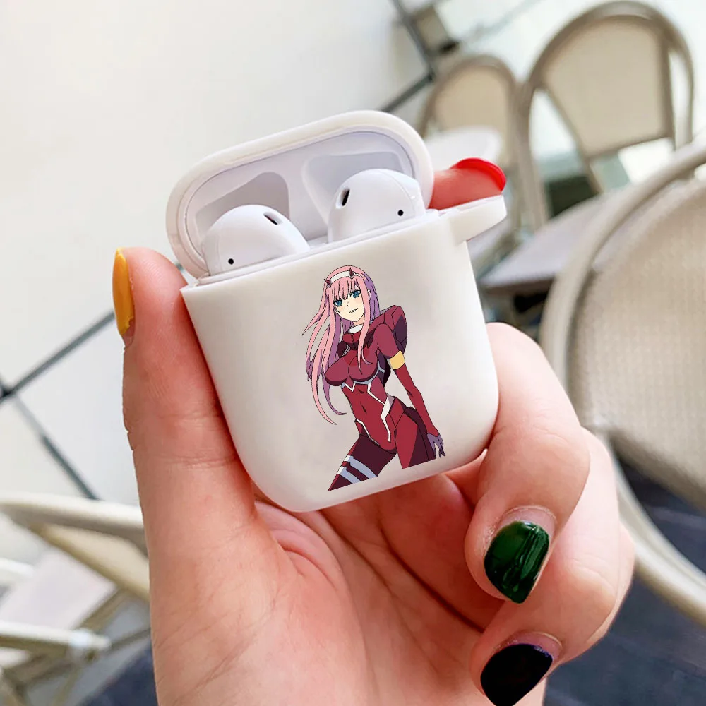 

Cartoon Cute Zero Two Darling in the FranXX Anime White AirPod case For Apple AirPods 1 2 Soft TPU Cover Earphone Coque Fundas