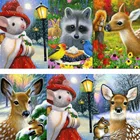 5D алмазная живопись, олень, животное, лиса, енот, ручная работа, подарки для детей, Алмазная мозаика, украшение для дома, алмазная вышивка