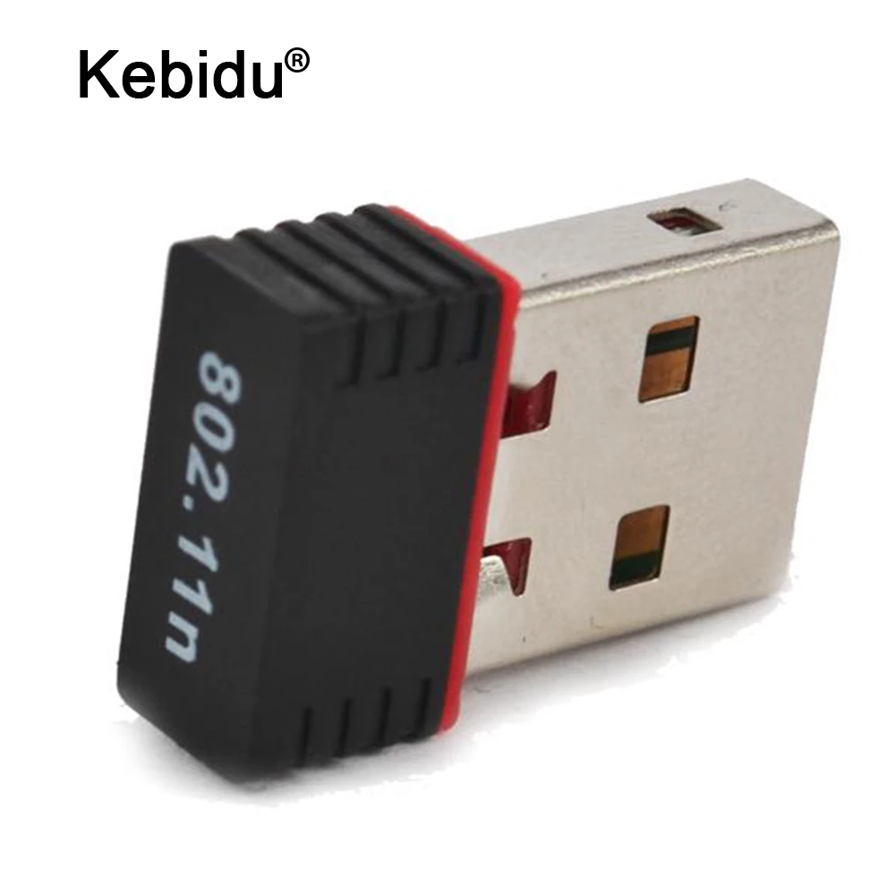 

Wi-Fi-адаптер kebidu Mini USB 802,11 b/g/N с высоким коэффициентом усиления, 150 Мбит/с, беспроводная антенна Wi-Fi для компьютера
