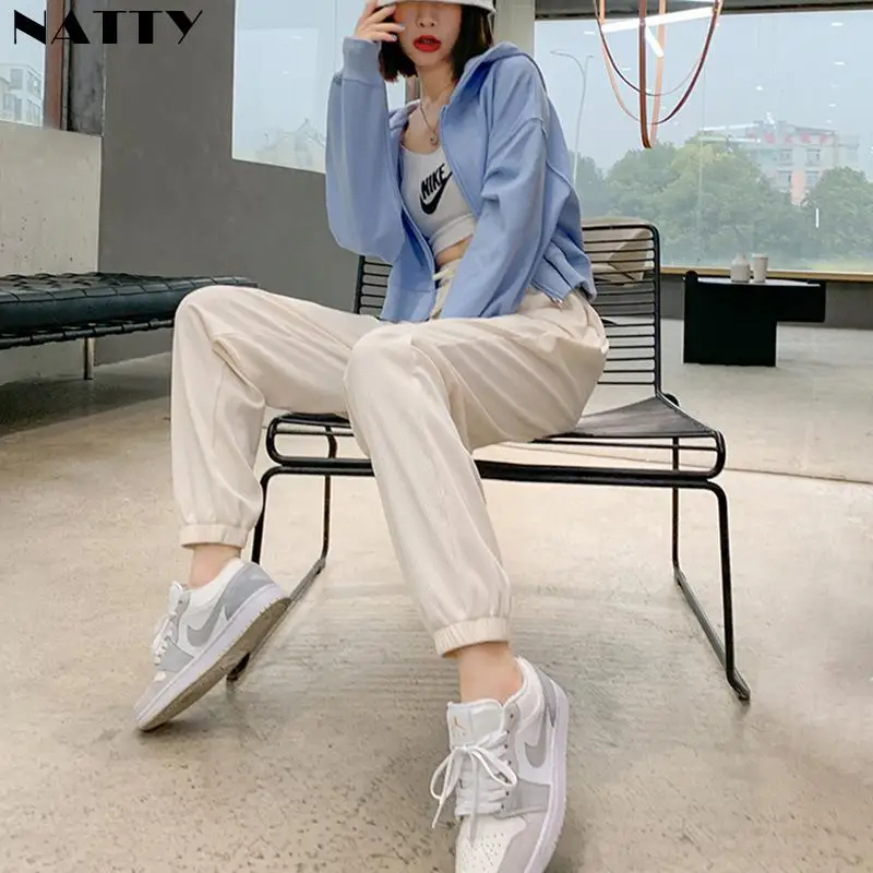 

Womengray Sweatpants 2021 Summer Spring Autumnnew Baggy Fashion Loose Sports Pants Balck Trousers Female Joggers Streetwear