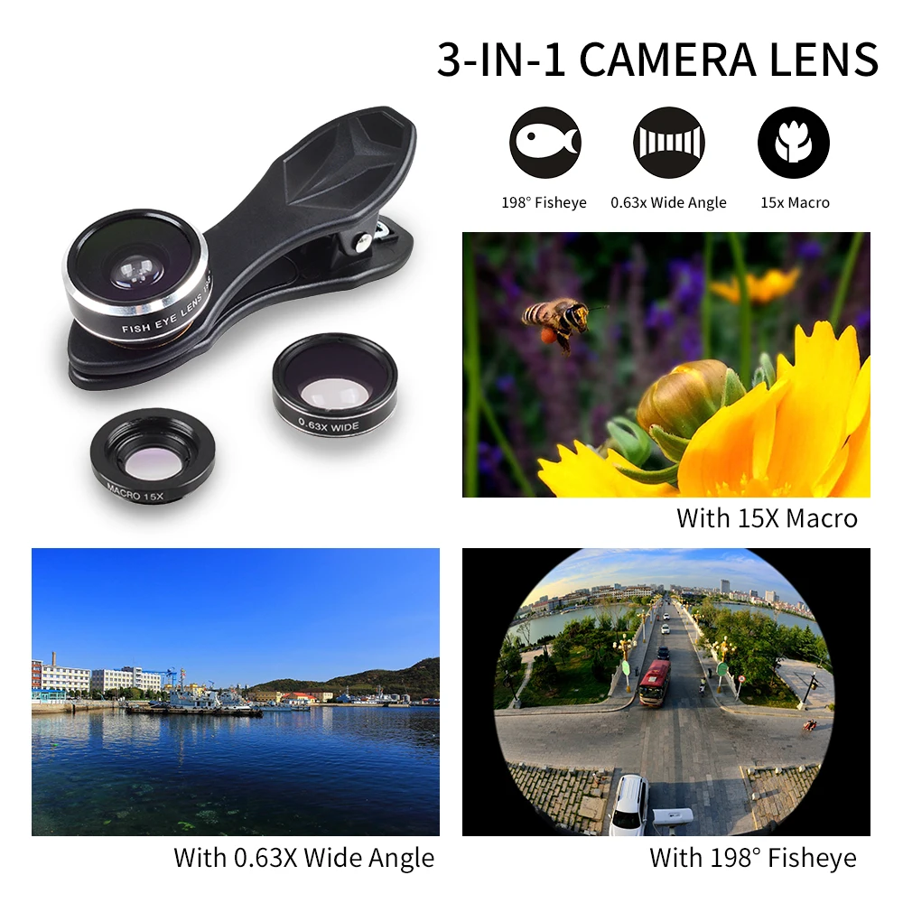 APEXEL 4в1 набор линз 10x телескоп объектив для мобильного телефона широкоугольный