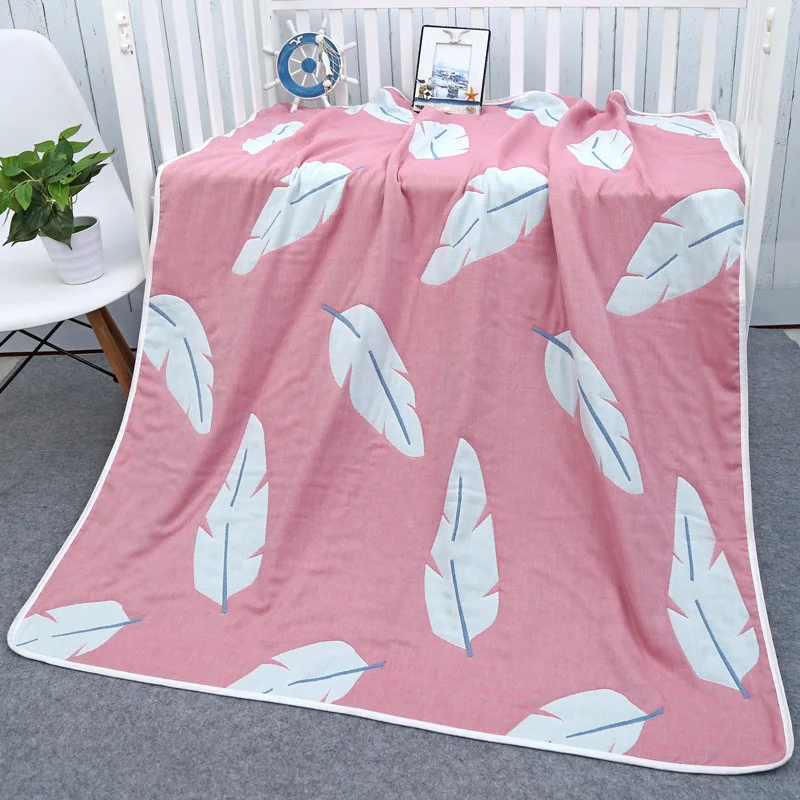 

Newborn Summer 120X150cm Baby 100% Cotton Blankets 6 Layers Quilt Muslin Wrap Swaddle Stroller Baby Blankets Infant Bath Towel