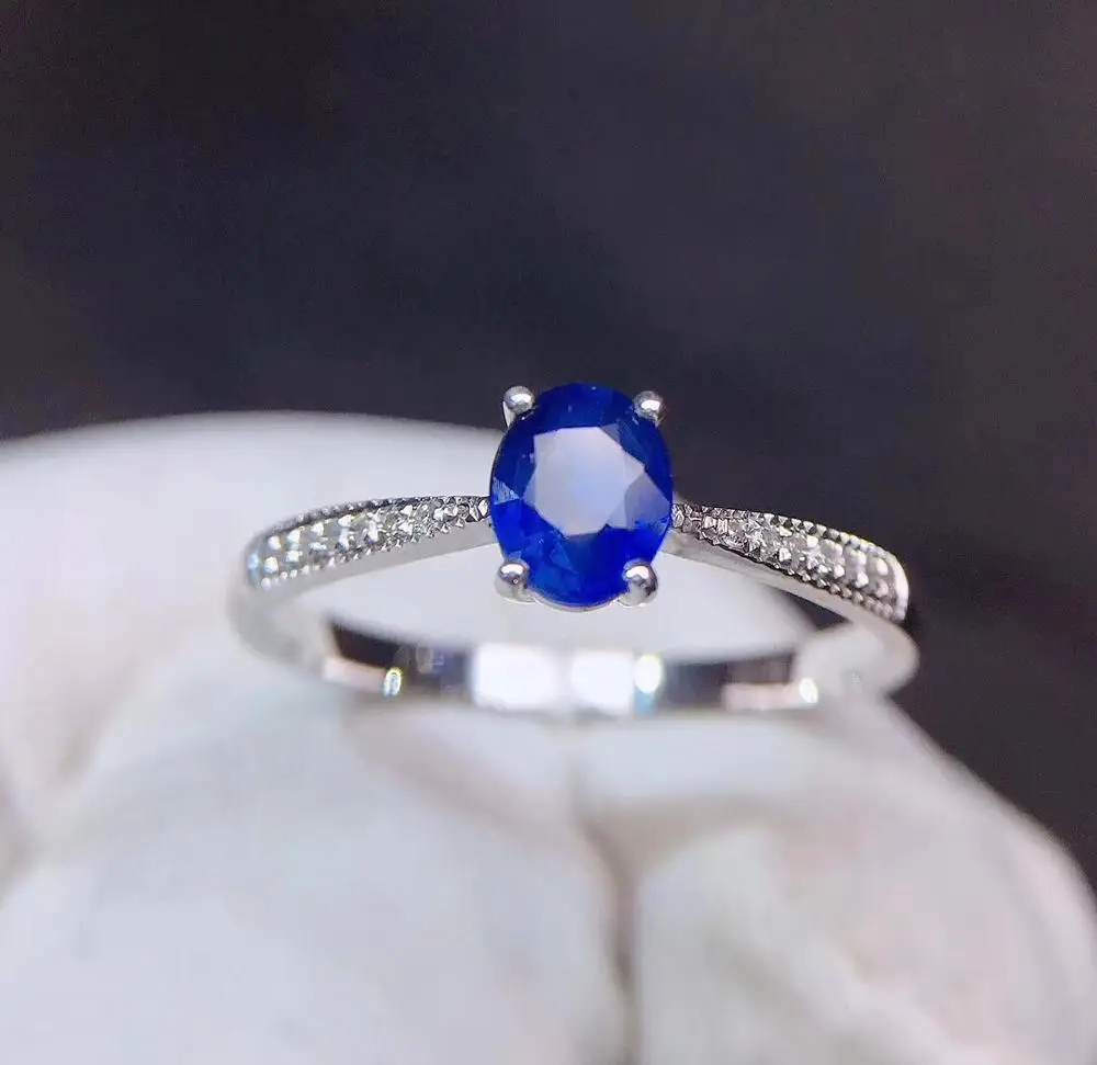 Изысканные ювелирные изделия из сапфира кольцо натуральный 0.55ct Unheat Королевский