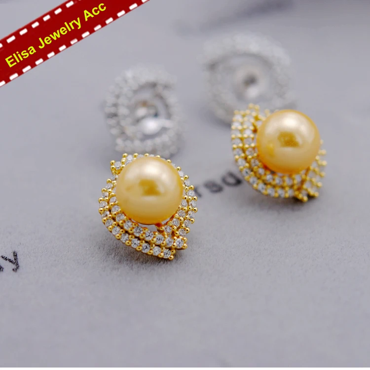 Элегантные серьги с жемчугом настройки + кулон держатель кольца 3 шт./компл. S925