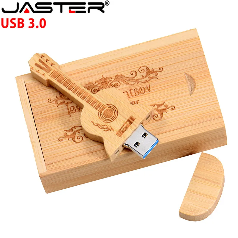 Флэш-накопитель JASTER usb 3 0 деревянный флешка в виде гитары 4 ГБ 8 16 32 64 2 Подарочный