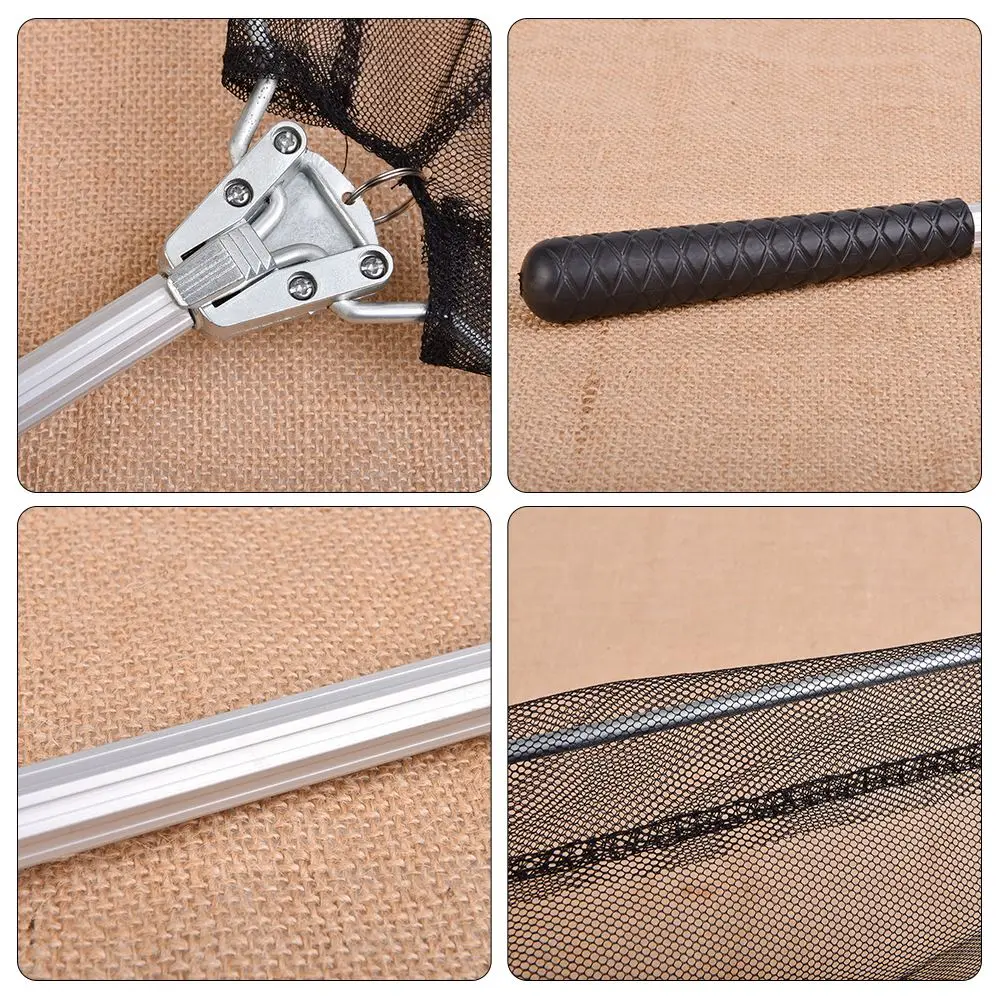 

New Outdoor Triangle Folding Aluminum Alloy Pole Landing Net For Fly Fishing Retractable Telescopic Landing Net Fishing Net Tool
