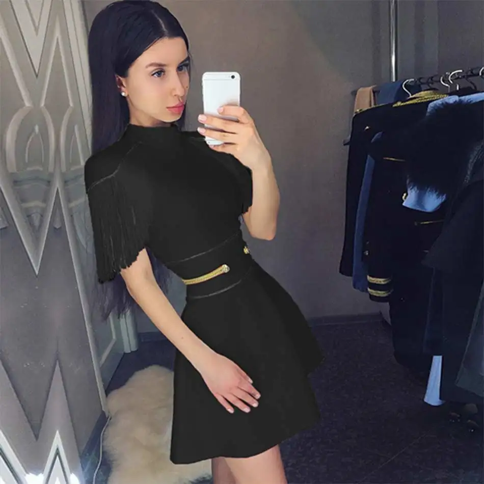 Женское Бандажное платье с коротким рукавом вечернее облегающее платье-трапеция