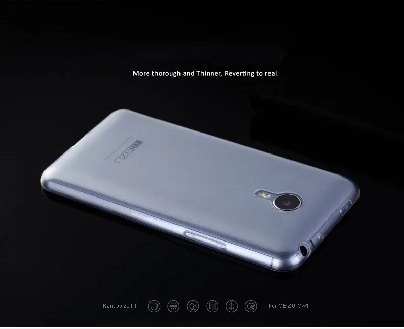 GREAT PRICE Thin Slim Soft Gel TPU Cover For Meizu MX4 Case Back Skin Protection Cases Transparent |
