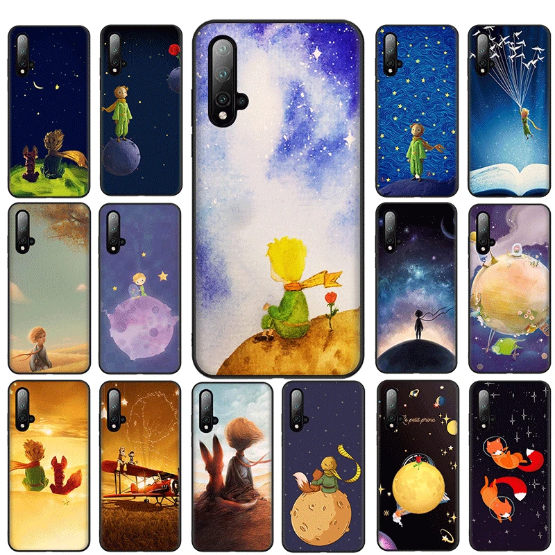 С принтом Маленький принц Лиса мобильный телефон чехол черный мягкий из ТПУ для