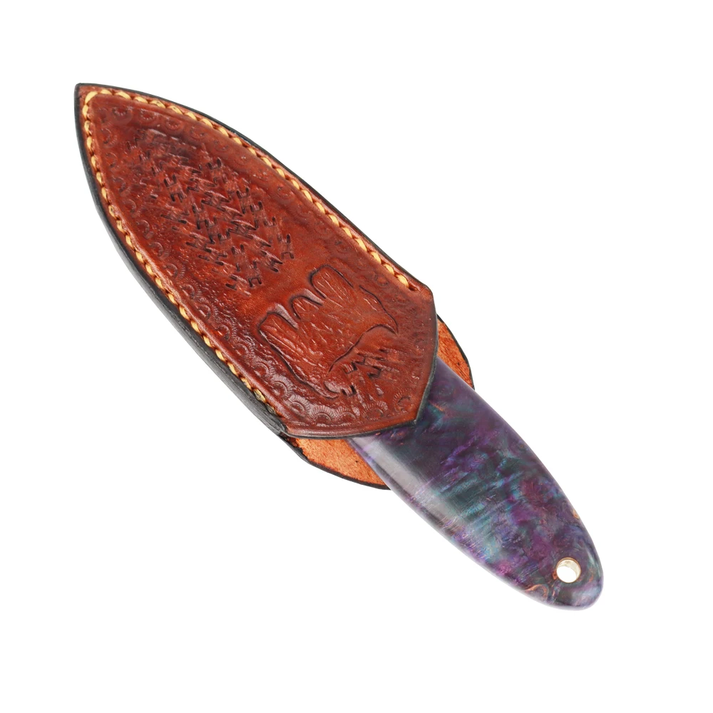 MASALONG импортные Дамасские оливковые фиксированные лезвия прямой нож Открытый