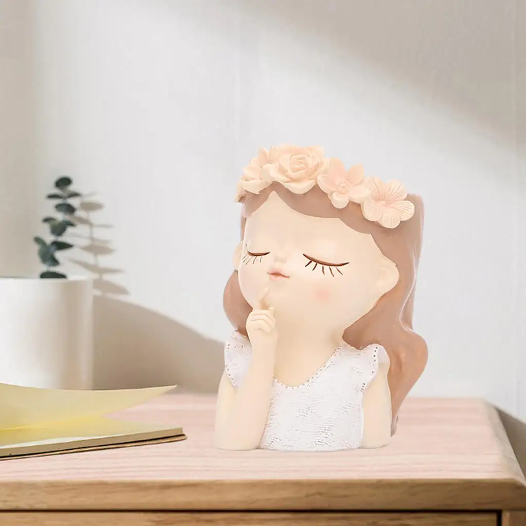 Цветочный горшок с женской головкой симпатичный портрет фотоплантатор 7 5x7 5x11 см 2