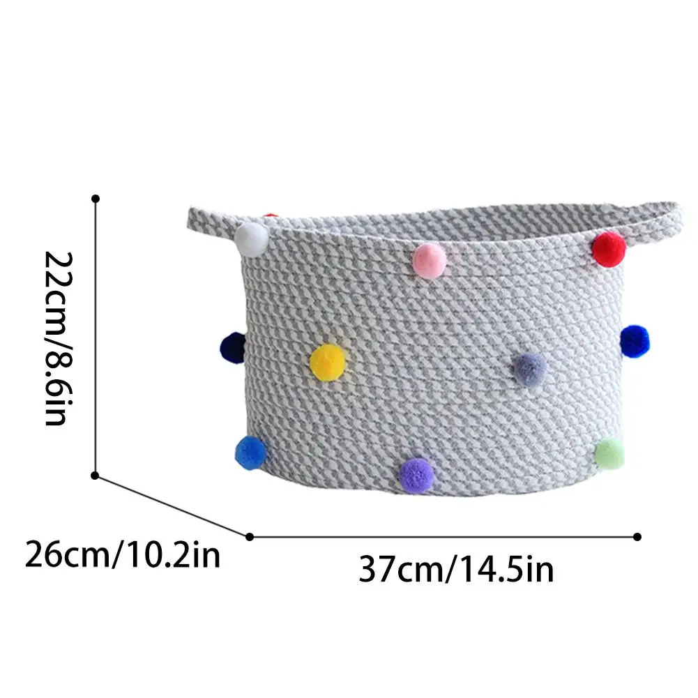 Складная корзина для хранения белья Ins стиль тканая хлопковая веревочная