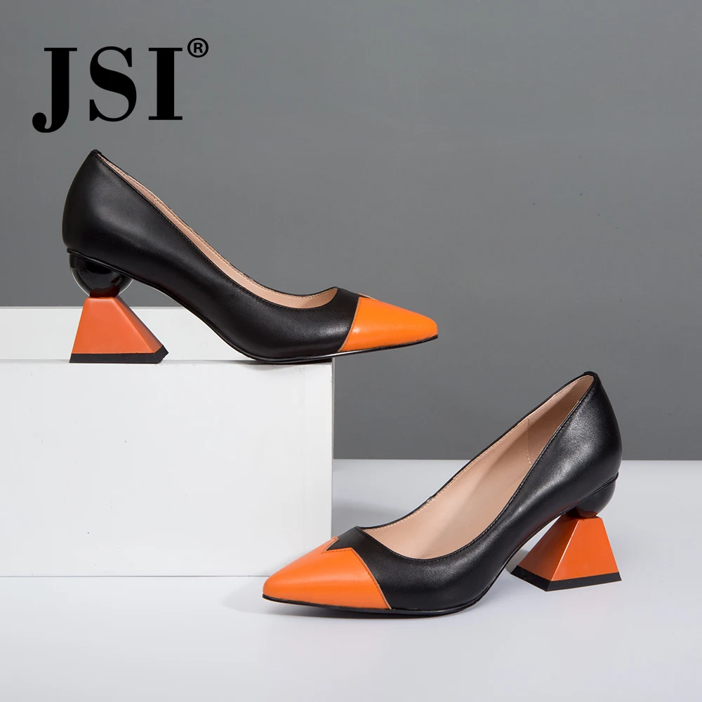 JSI/Женская обувь с острым носком на высоком каблуке Смешанные цвета Необычный