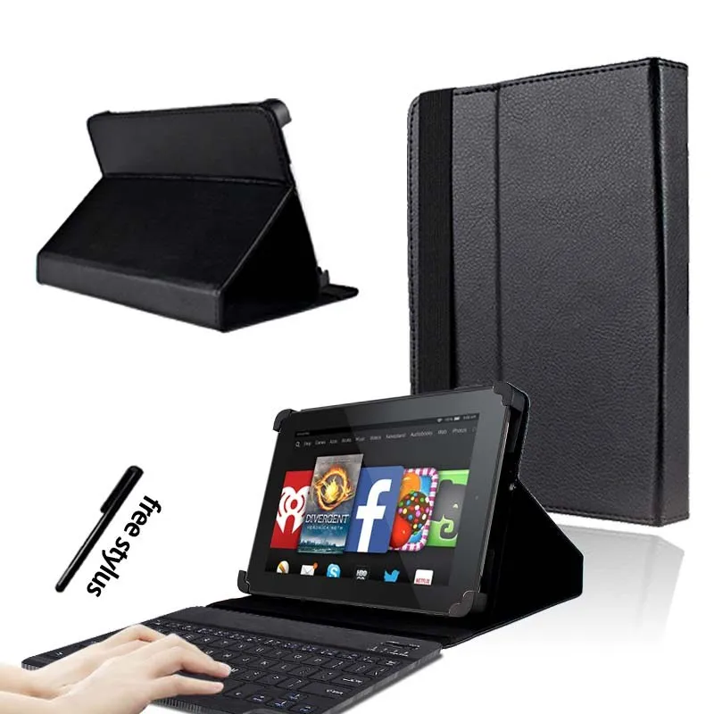 KK&LL для Amazon Fire HD 8(6th/7th/8th Gen, выпуск)-кожаный чехол-книжка для планшета+ bluetooth-клавиатура