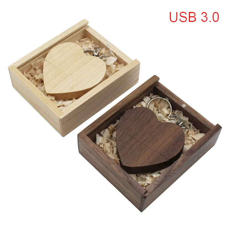 TEXT ME maple wood Walnut heart + box Модель usb3.0 32 Гб usb флеш накопитель pendrive 4 ГБ 8 16 подарок на