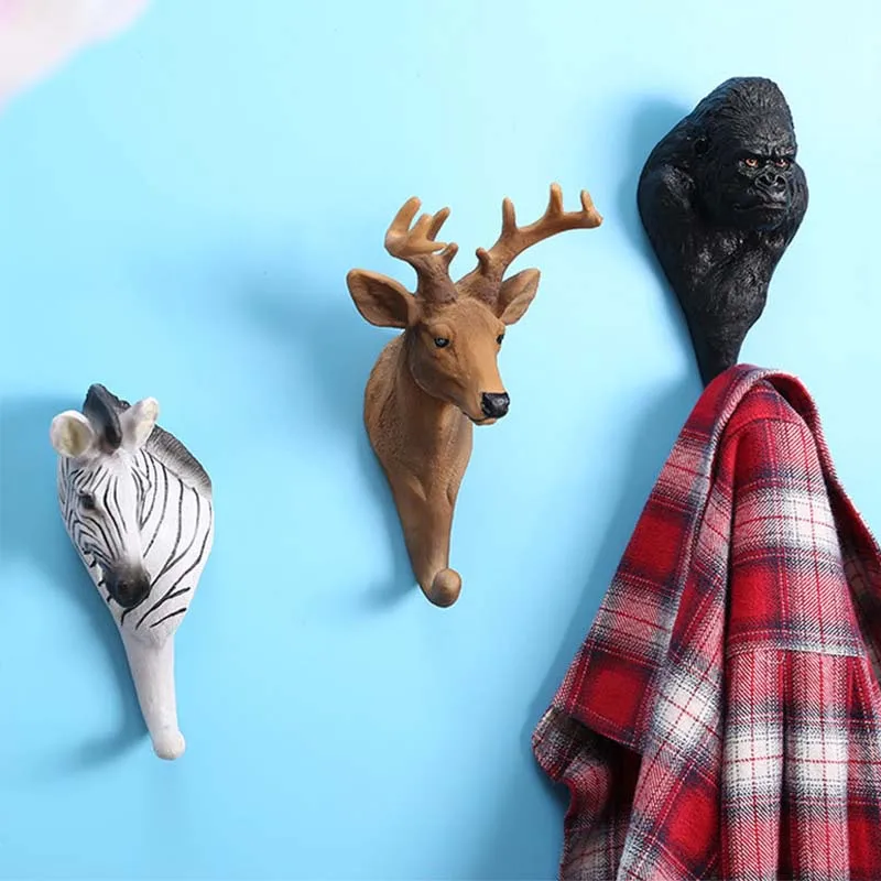 

Creative Animal Hooks Resin Crafts Hangers Wall ART Storage Organizer Keys Holder Wall Home Decor Birthday Gift