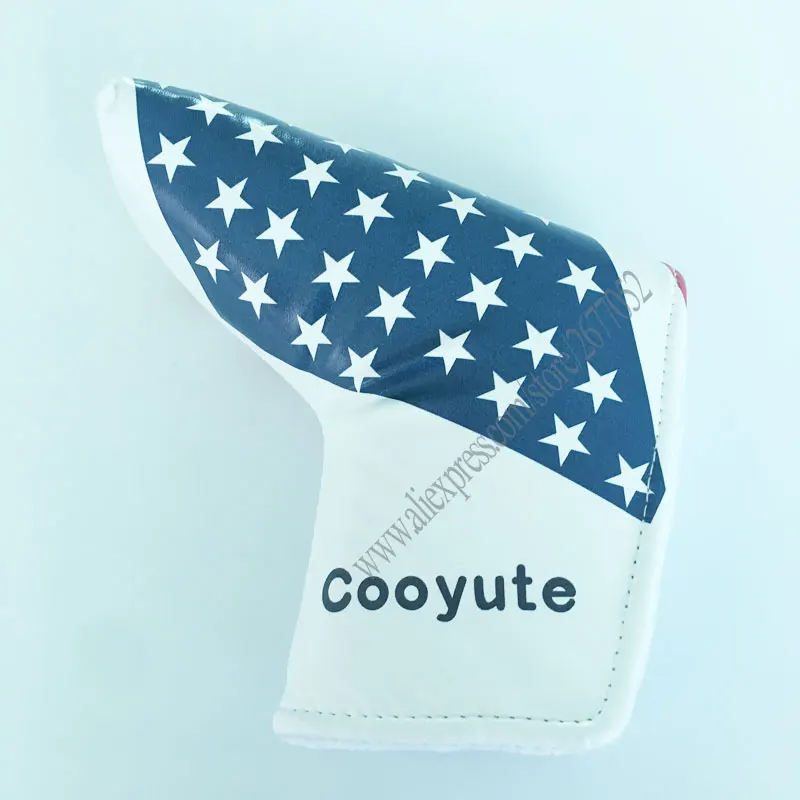 Cooyute, новинка, унисекс, для клюшек для гольфа, покрытие на голову, высокое качество, ПУ рисунок, для гольфа, головной убор, белый, для клюшек, крышка на голову