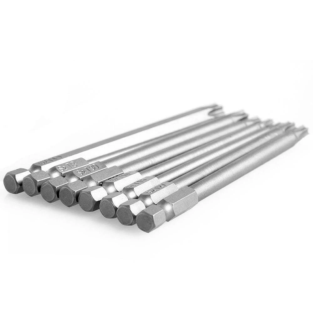 

Drivers Torx Screwdriver Bit Workshop Tools 8pcs Magnetic Head Drill Extra Long