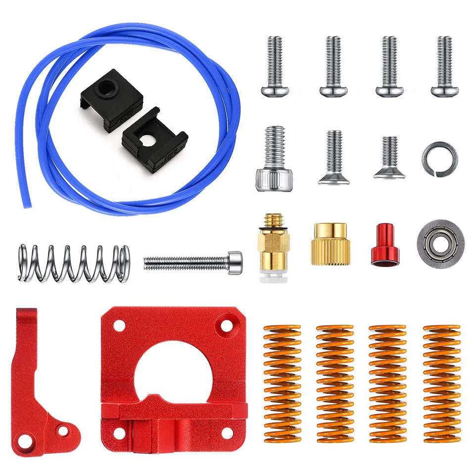 

Drive Feeder MK8 Kit Extruder 3D Printer Extruder Frame Kit Blue PEFT Tubing Die Spring for Ender 3 Pro Ender 5 CR-10/ CCR-10S
