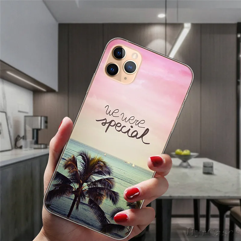 For iPhone 11 12 13 Pro Max Mini 8 7 Plus 6S 6 X XS XR 5S SE2 Transparent Case Ocean Sunset Sunrise Seaside Retro Silicone Cover | Мобильные