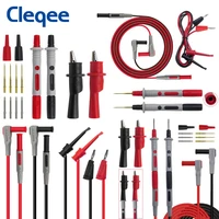 cleqee p1308b 8pcs test lead kit 4mm banana plug to test hook cable replaceable multimeter probe test wire probe alligator clip