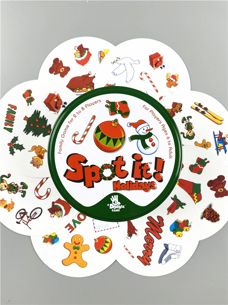 Caja de Metal de alta calidad, cartas de juego de garabatos, animales, Spot It, Hip Hop, versi&oacute;n en ingl&eacute;s, juego de garabatos en carretera, 83mm-2