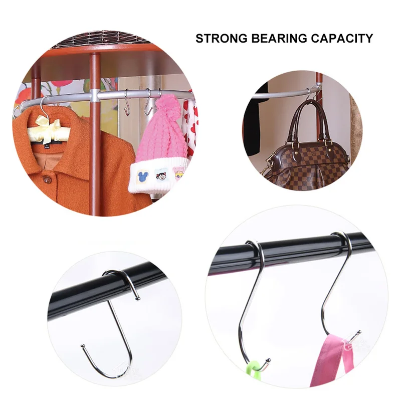 Kitchen Hanging Hanger Closet Storage Holders Organizer Household Home Essential Useful New S Shaped Stainless Steel Hooks Clasp