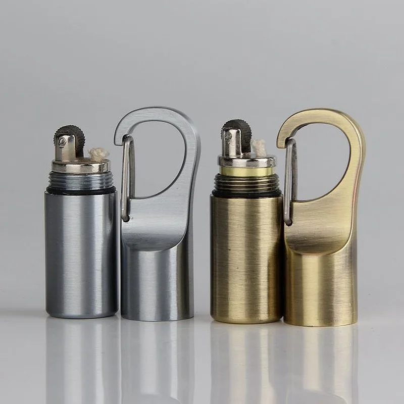 

Hanging Button Type Mini Kerosene Lighter Wholesale Metal Windproof Lighter Smoking Accessories for Weed Outdoor Survival Tool