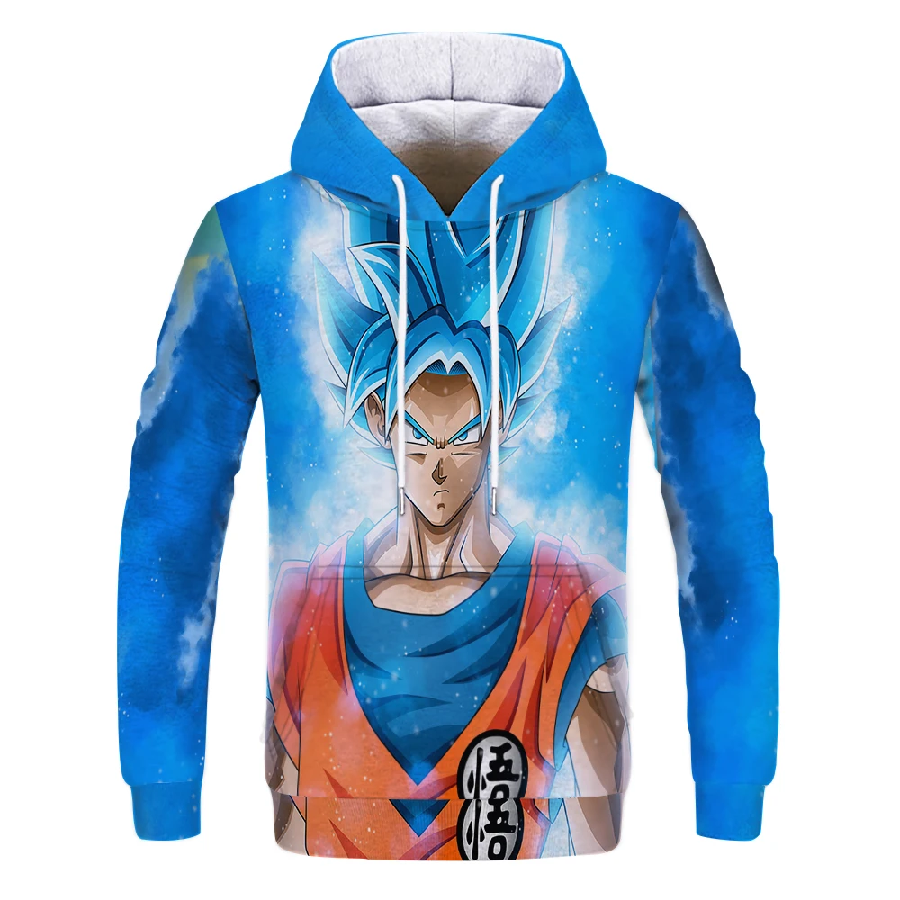 2019 Аниме Драконий жемчуг Толстовка Косплей 3d Супер Саян Z Dbz Сон Гоку карман