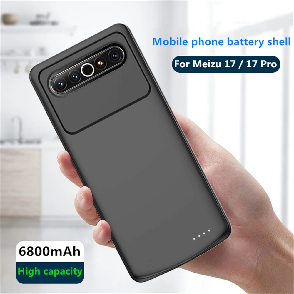 6800 мА/ч Мощность банк чехол для MEIZU 17 Pro Батарея Зарядное устройство s Портативный