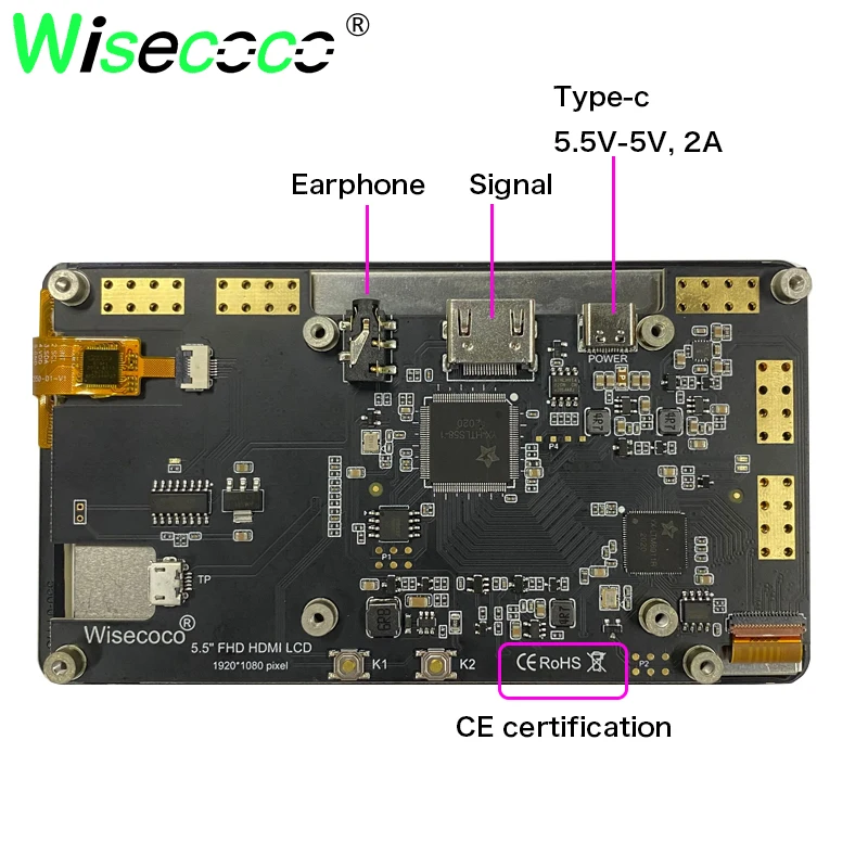 Монитор с сенсорным экраном 5 дюйма для приставки raspberry pi 4 Android режим ландшафтного