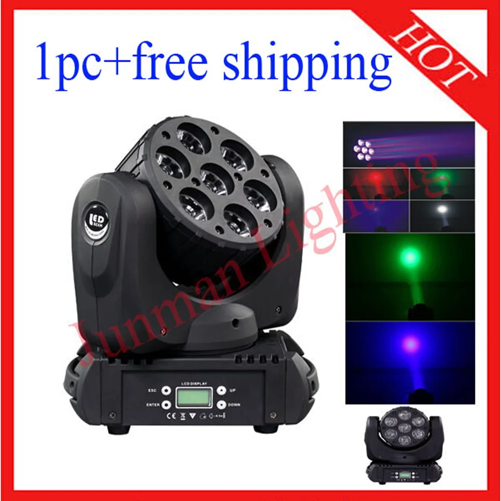 

7*15 Вт RGBW 4 в 1 светодиодный луч Вращающаяся головка DJ сценическое освещение 1 шт. Бесплатная доставка