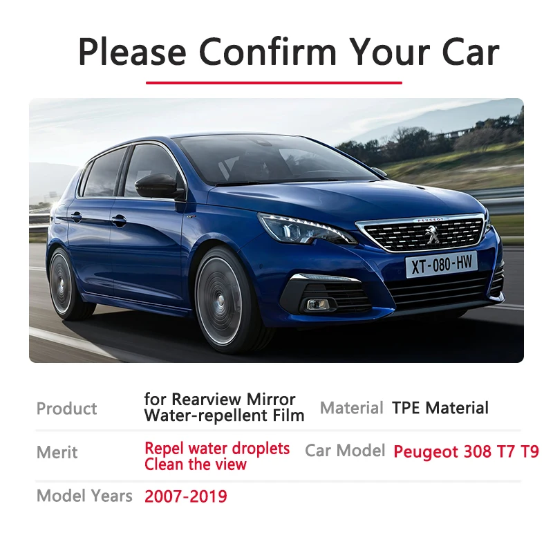 Полное покрытие противотуманная непромокаемая пленка заднего вида для Peugeot 308 t7 t9