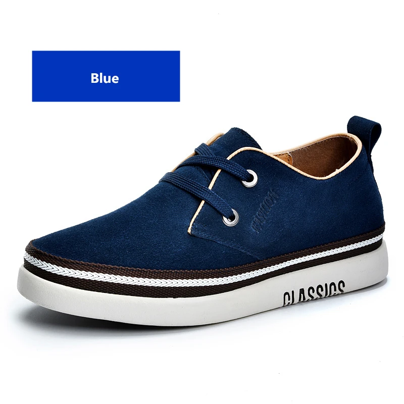 Blue Elevator Shoes Misalwa/мужская повседневная обувь из коровьей замши; мужская обувь, увеличивающая рост; Цвет Кофейный, коричневый; Мужская обувь; Роскошная Брендовая обувь; размеры 38-43 - Цвет: Blue Elevator Shoes