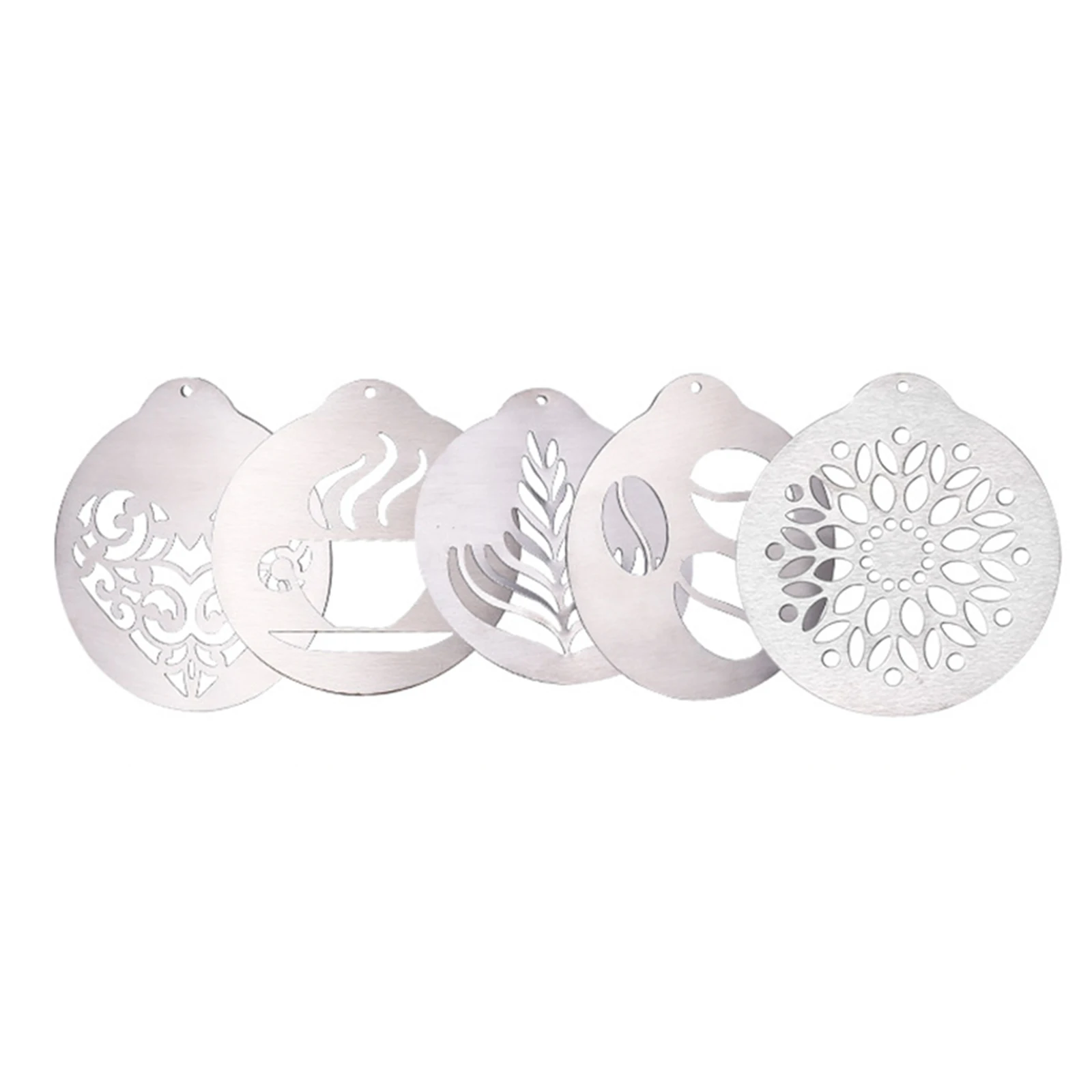 

Hot Creative Coffee Decorating Molds DIY Dessert Cake Mould Portable Stainless Steel Printed Plate Reusable Kitchen Tools