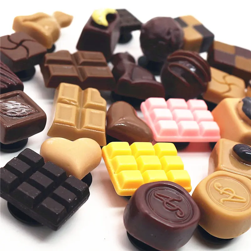 Emulation Chocolate Shoe Charms Spoof Lifelike Mini Resin Garden Shoe Decoration Accessories fit croc jibz Kids Party X-mas Gift