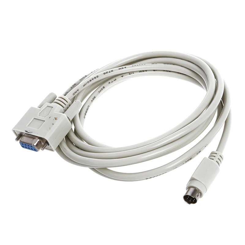 Кабель загрузки DB9P до 8P Mini Din RS232 белый 8 2 футов для PLC DVP-EH | Компьютеры и офис