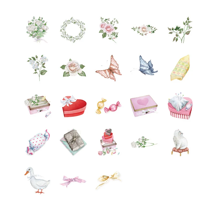 

46P INS Garden Plant Flower Stationery Sticker Scrapbooking Seal Creative DIY Diary Journal Decorative Adhesive Paper Supplies