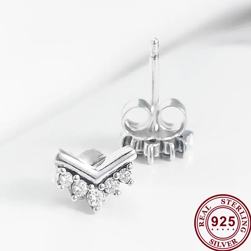 

100% 925 серьги Silver Pan Earrings Silvery Crown Wishing Bone Pan Earrings For Women Wedding Gift Fashion Jewelry