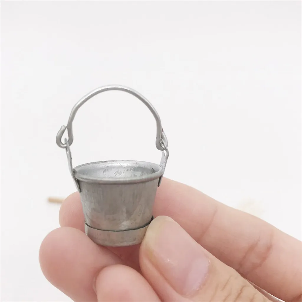 1:12 Dollhouse Miniature Scale Fairy Garden Furniture Vintage Mop Bucket Set Doll House Accessories Simulation Kids Toy M40# | Игрушки и