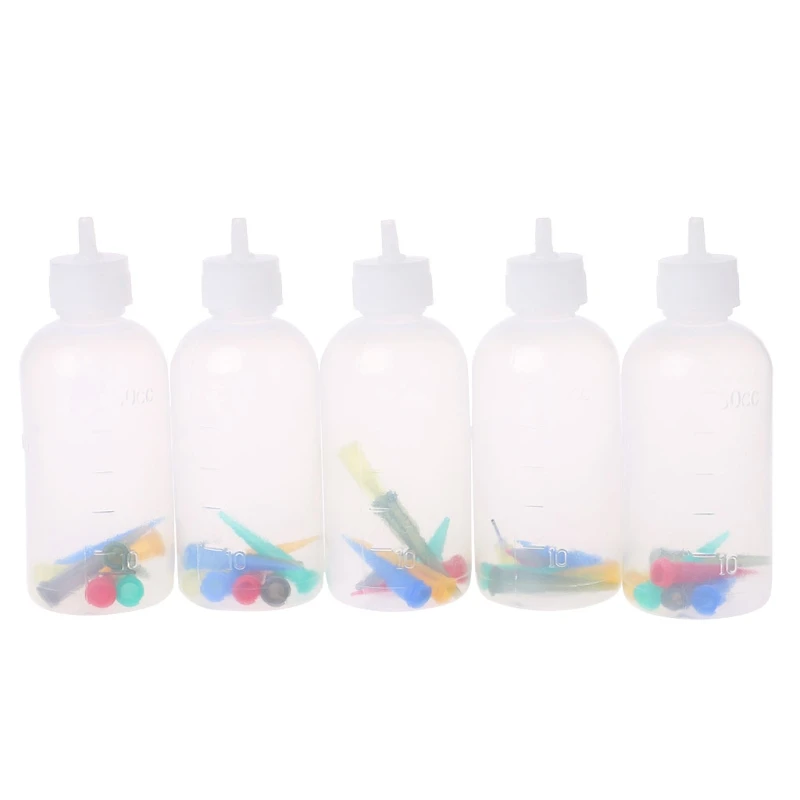 

5PCS Jam Painting Squeeze Bottles With 35 Nozzles Cake Decor 50ML Baking Pastry APR29