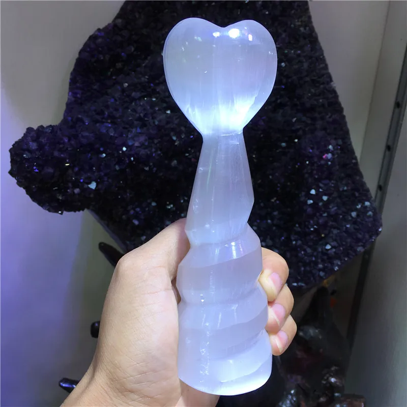 

New natural raw selenite Crystal gemstone tower meditation reiki healing crystal energy stone