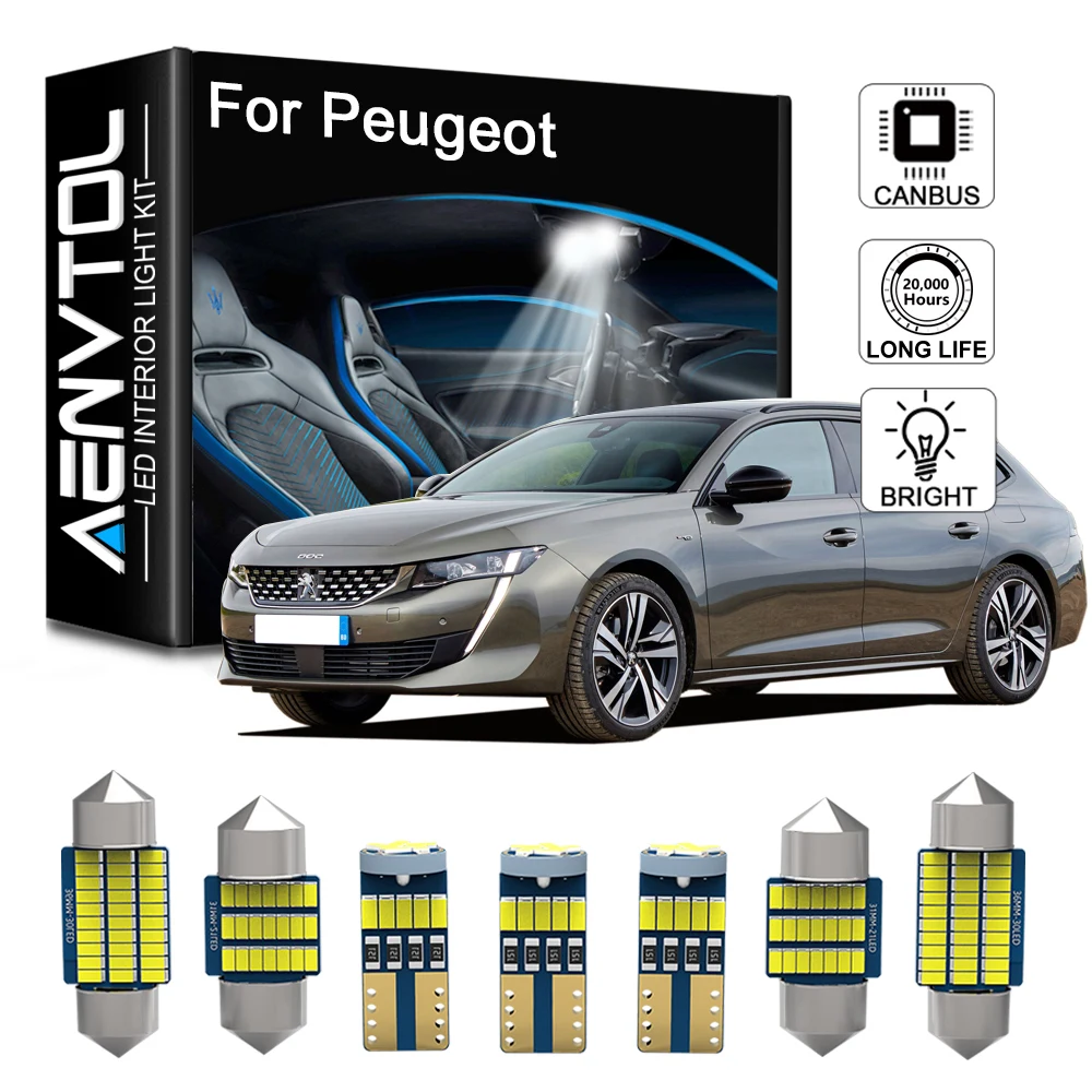 

AENVTOL для Peugeot 2008, 3008, 4007, 4008, 5008, RCZ, 207, 208, 307, 308, 407, Canbus, внутренняя, 508, безошибочная лампа